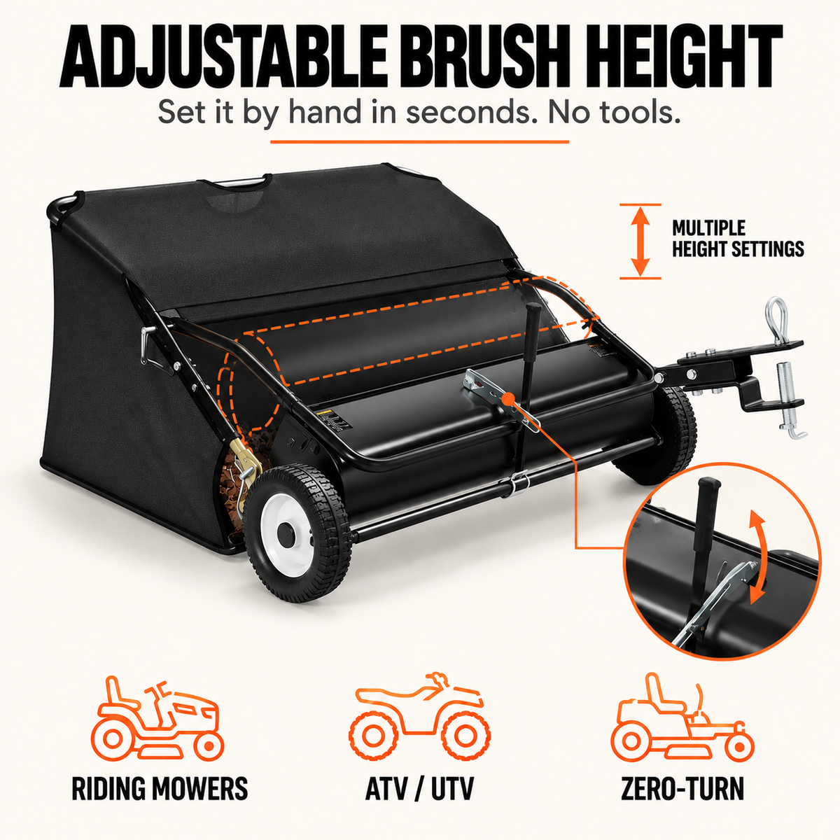 FITO TerraSweep - 42" Commercial Grade Lawn Sweeper